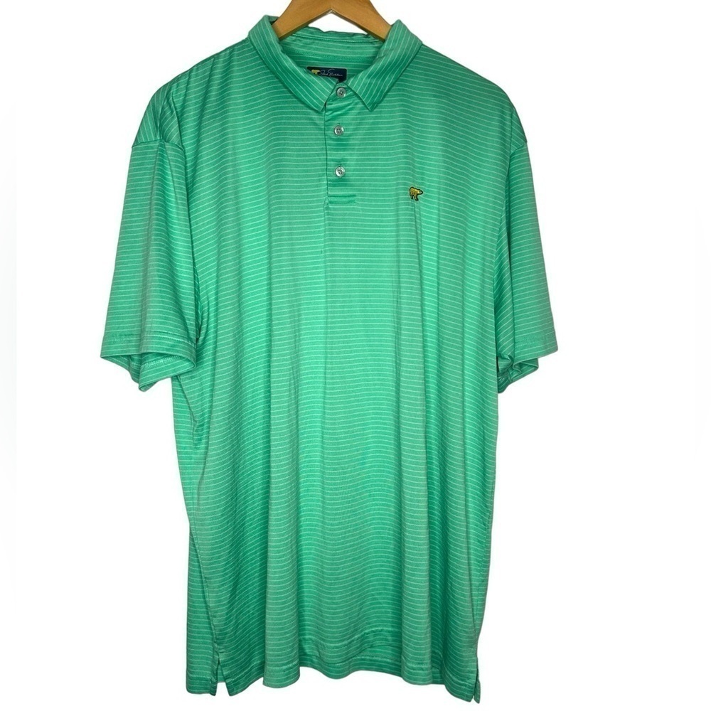 2/$30 JACK NICKLAUS Green White Stripe Men’s Short Sleeve Moisture Wicking Polo - Picture 3 of 10